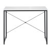Íróasztal, fehér/fekete, 90x60 cm, MELLORA
