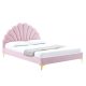Ágy ágyráccsal, 140x200, rózsaszín Velvet szövet, ISADORA