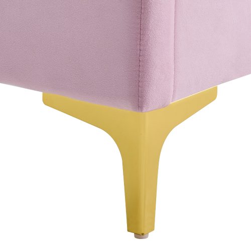 Ágy ágyráccsal, 140x200, rózsaszín Velvet szövet, ISADORA