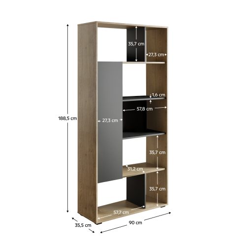 Polcállvány, cremona tölgy/antracit, BRADO BRD01