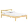 Ágy ráccsal, természetes, fenyőfa, 140x200, JONA