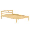 Ágy ráccsal, természetes, fenyőfa, 140x200, JONA