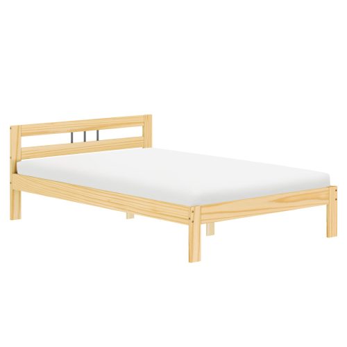 Ágy ráccsal, természetes, fenyőfa, 140x200, JONA
