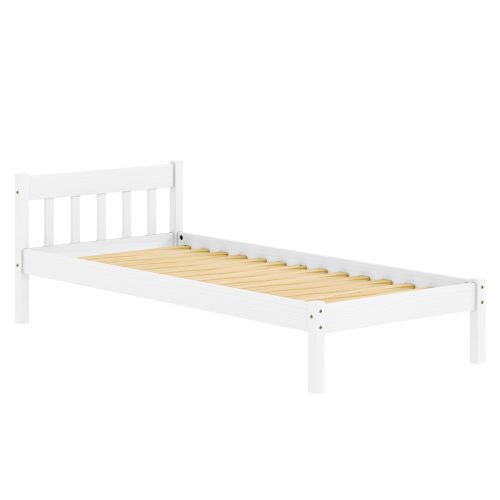 Ágy ráccsal, fehér, fenyőfa, 90x200, MAVIL