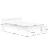 Ágy ráccsal, fehér, fenyőfa, 140x200, MAVIL