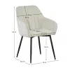 Design fotel, krémszínű/fekete, VAJRO