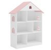 Gyerek könyvespolc, fehér/rózsaszín, MAISON TYP 1