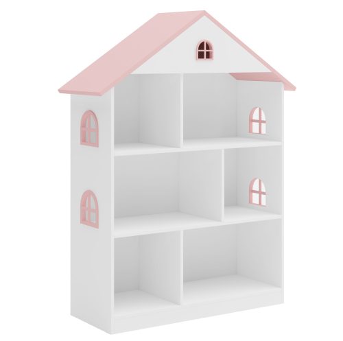 Gyerek könyvespolc, fehér/rózsaszín, MAISON TYP 1