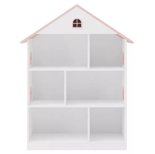 Gyerek könyvespolc, fehér/rózsaszín, MAISON TYP 1
