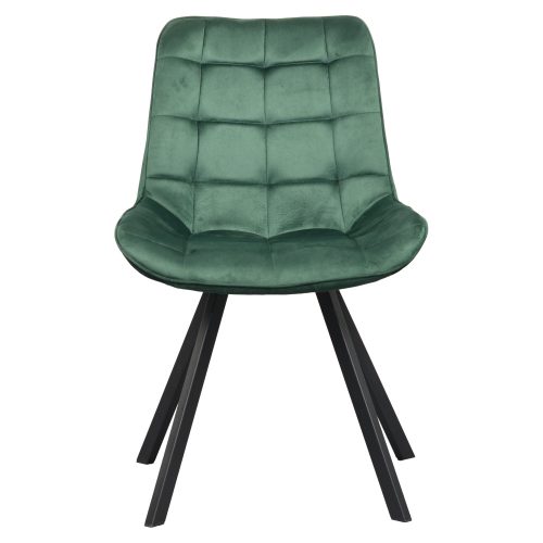 Étkezőszék, sötétzöld Velvet szövet/fekete, SAMIRA