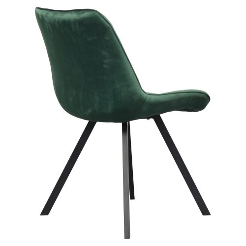 Étkezőszék, sötétzöld Velvet szövet/fekete, SAMIRA