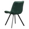 Étkezőszék, sötétzöld Velvet szövet/fekete, SAMIRA