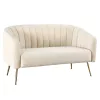 Design kétszemélyes kanapé, bézs Velvet szövet/gold króm-arany, BAGY