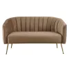 Design kétszemélyes kanapé, barna Velvet szövet/gold króm-arany, BAGY