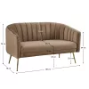 Design kétszemélyes kanapé, barna Velvet szövet/gold króm-arany, BAGY