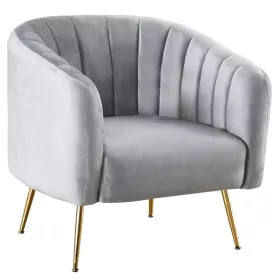 Design fotel, szürke Velvet szövet/gold króm-arany, BAGY