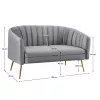 Design kétszemélyes kanapé, szürke Velvet szövet/gold króm-arany, BAGY