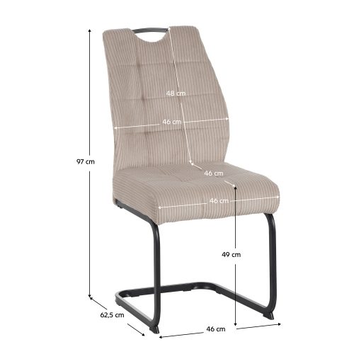 Étkezőszék, barnásszürke Taupe/fekete, KELMA