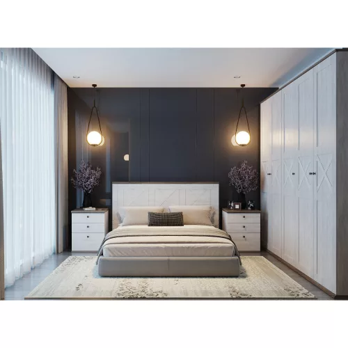 Komód, canyon fenyő/sonoma trüffel tölgy, TEINA KOM4S1D