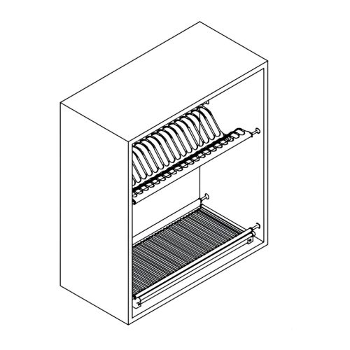 Edényszárító felső szekrénybe, rozsdamentes acél, KAPIO TYP 2