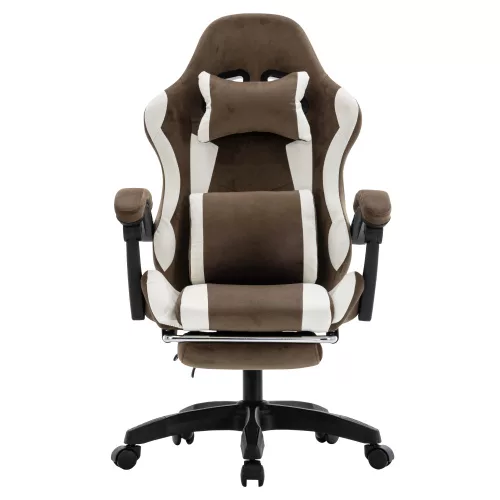 Irodai/gamer szék, barna/fehér, HOSPO
