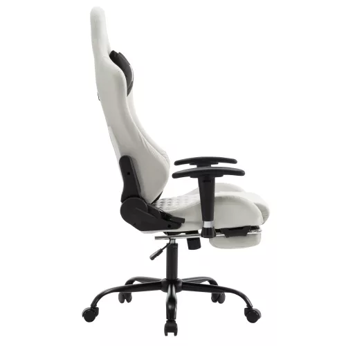 Irodai/gamer szék, fehér/fekete, teherbírás 150 kg, PAPIBAS