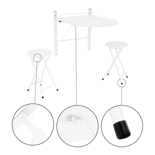 Étkezőgarnitúra 1+2, fehér, AMADEO NEW