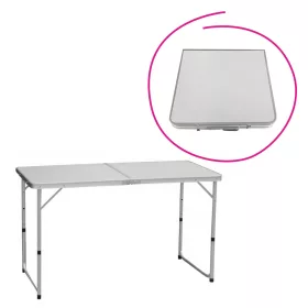   Összecsukható kempingasztal, 120 cm, alumínium/MDF, KEPI TYP 1