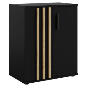 Komód, 2D, fekete/artisan tölgy, TOLIS TYP 1