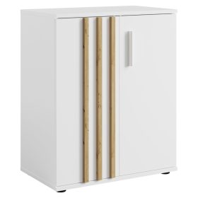 Komód, 2D, fehér/artisan tölgy, TOLIS TYP 1