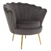 Art-deco stílusú fotel, szürkésbarna Velvet szövet/gold arany króm, NOBLEO