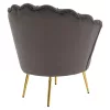 Art-deco stílusú fotel, szürkésbarna Velvet szövet/gold arany króm, NOBLEO