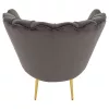Art-deco stílusú fotel, szürkésbarna Velvet szövet/gold arany króm, NOBLEO