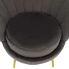 Art-deco stílusú fotel, szürkésbarna Velvet szövet/gold arany króm, NOBLEO