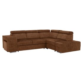 Ülőgarnitúra, barna, jobbos, MALAGA