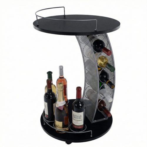 Tálalóasztal, fekete/ezüst, ALADAR NEW