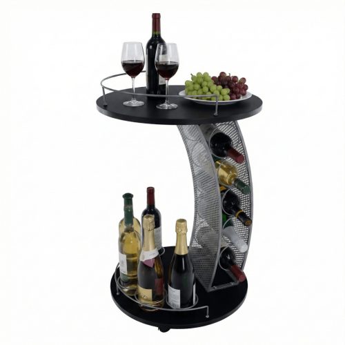 Tálalóasztal, fekete/ezüst, ALADAR NEW