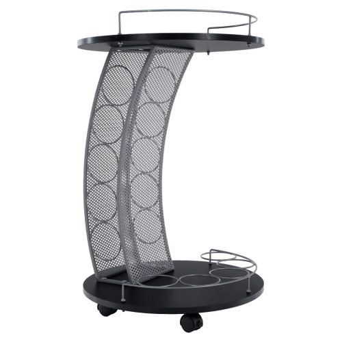 Tálalóasztal, fekete/ezüst, ALADAR NEW