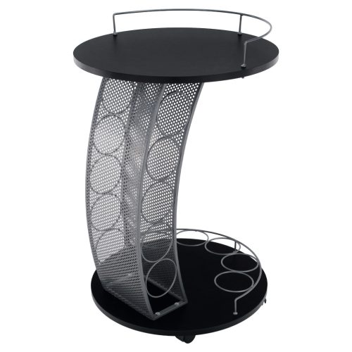 Tálalóasztal, fekete/ezüst, ALADAR NEW