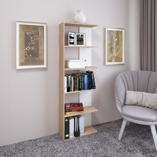 Polcállvány, sonoma tölgy/fehér, AGATIO