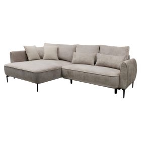 Sarokkanapé, szürkésbézs Taupe, balos, MURIEL ROH