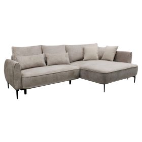 Sarokkanapé, szürkésbézs Taupe, jobbos, MURIEL ROH