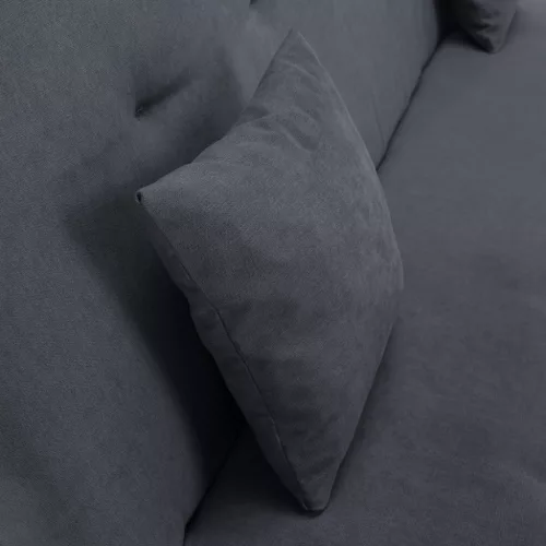 Kihúzható kanapé, szürke, ALADA