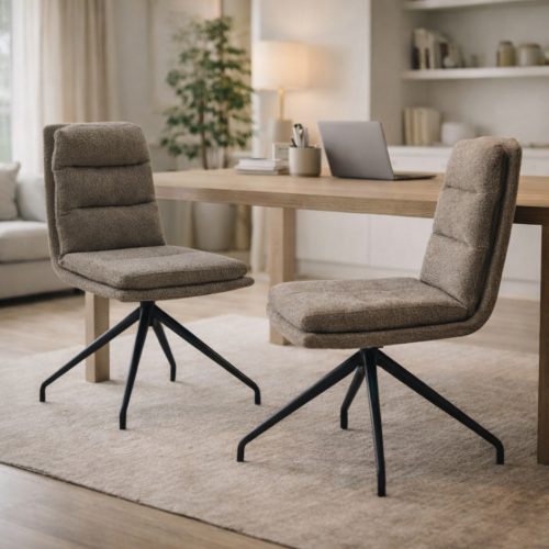 Forgószék, bézs/fekete, LINA