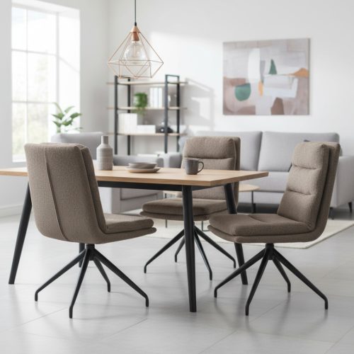 Forgószék, bézs/fekete, LINA