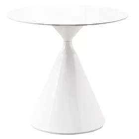   Étkezőasztal, világos márvány/fehér, átmérő 80 cm, VALER