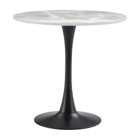   Étkezőasztal, szürke márvány/fekete, átmérő 90 cm, LORIAN TYP 1