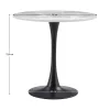Étkezőasztal, szürke márvány/fekete, átmérő 90 cm, LORIAN TYP 1