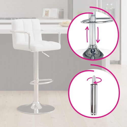 Gázrugó, króm, hosszúság 69,4 cm, 150 kg, PIEST TYP 8