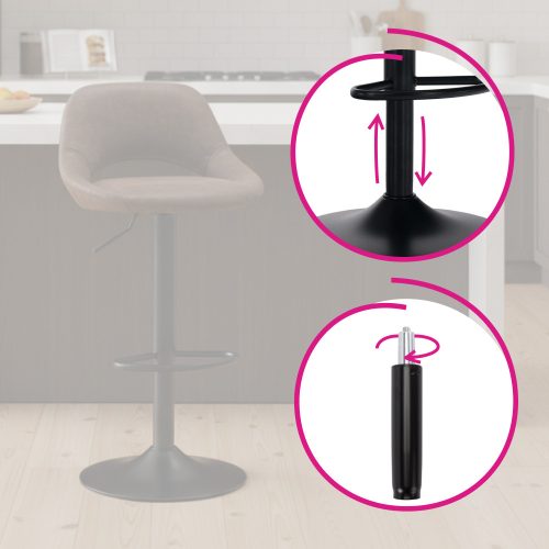 Gázrugó, fekete, hosszúság 69,4 cm, 150 kg, PIEST TYP 7